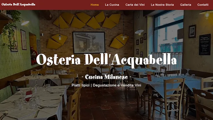 Sito Osteria Dell'Acquabella - progetto di redesign